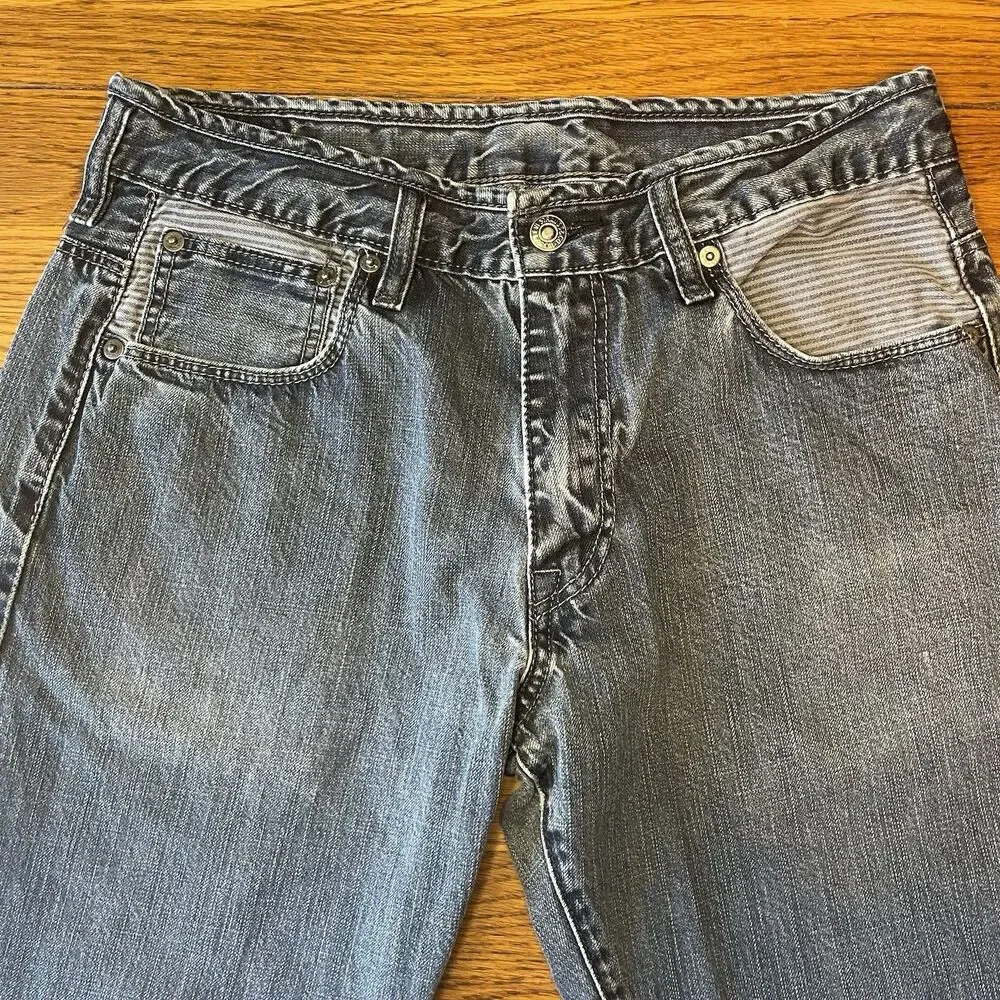 Levi's 569 Loose Straight Jeans Blue 32x32 Black Waist Patch Patch